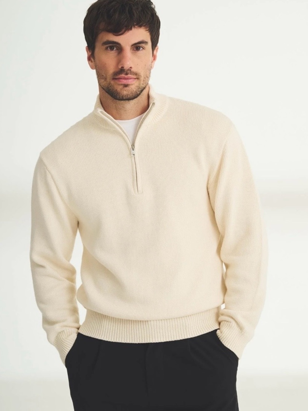 NAADAM Cotton Relaxed Quarter Zip Sweater – Men’s S